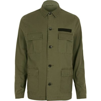 Khaki green military jacket